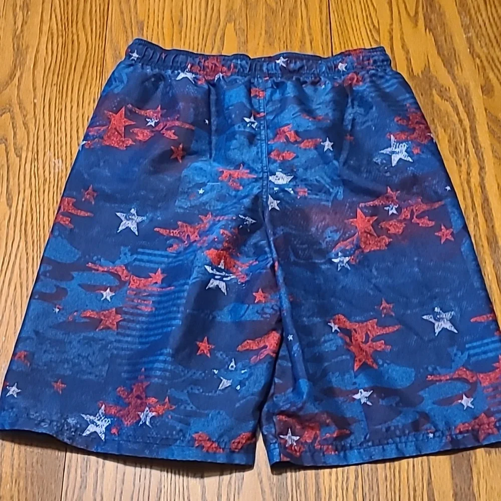 Under Armour Blue Camoflauge Swim Trunks Wirh Rwd Stars- Boy's XL